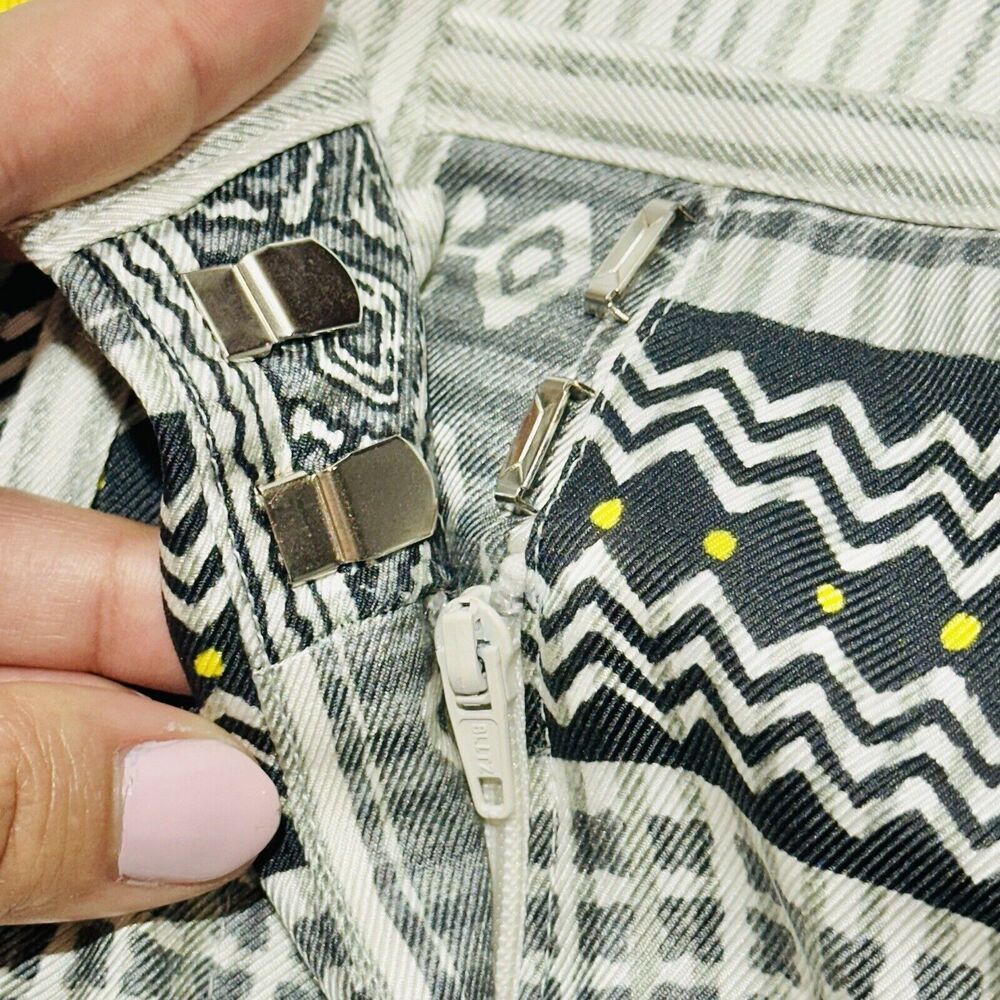 ETRO Women 44 US/8 Silk Wide Leg High Rise Aztec Ivory Gray Bandana NWT $1990 - Picture 6 of 12